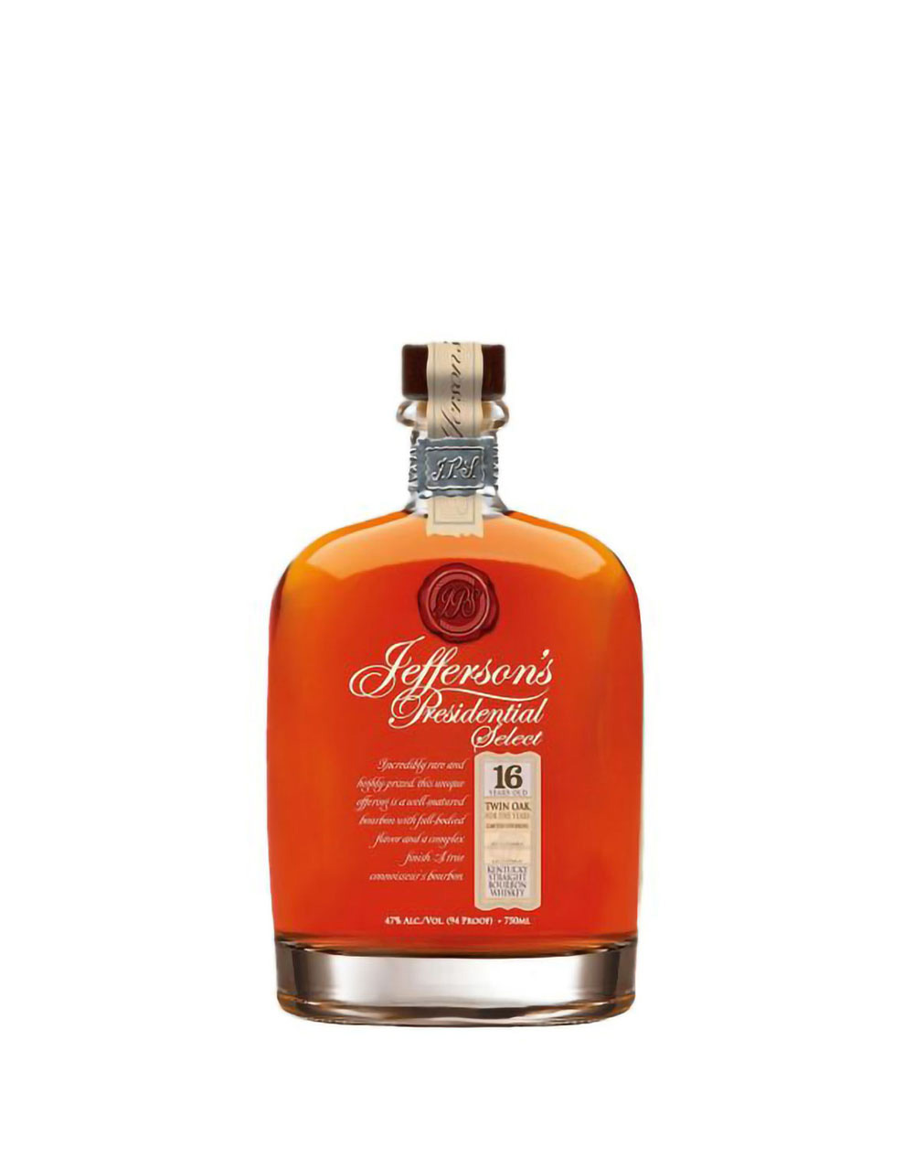 Jefferson's Presidential Select 16 Year Old Twin Oak Bourbon Whiskey